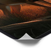 Ruhiger Sonnenuntergang im Wald mit optionalem Rah Poster (Ecke)