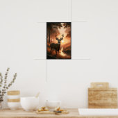 Ruhiger Sonnenuntergang im Wald mit optionalem Rah Poster (Küche)