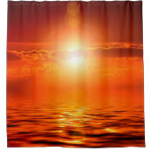 Ruhiger Sonnenuntergang Orange Golden Sky über dem Duschvorhang (Vorderseite)