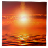 Ruhiger Sonnenuntergang Orange Golden Sky über dem Fliese (Vorderseite)