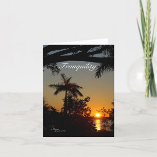 Ruhiger Sonnenuntergang Palme Note Karte