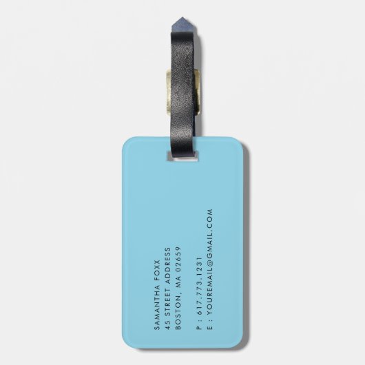 Ruhiger Strand am Ozean Lass Abenteuer Gepäckanhänger (Rückseite vertikal)