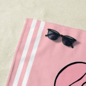 Ruhiger Strand Gesicht rosa Badetuch (Beispiel)