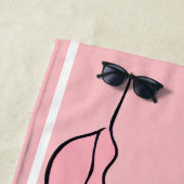 Ruhiger Strand Gesicht rosa Badetuch (Beispiel)