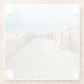 Ruhiger Strand Glasuntersetzer (Rückseite)