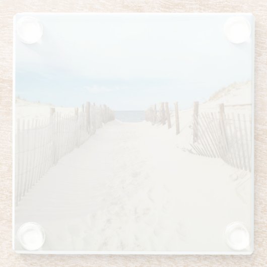 Ruhiger Strand Glasuntersetzer (Rückseite)