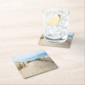 Ruhiger Strand Rechteckiger Pappuntersetzer (Vor Ort)