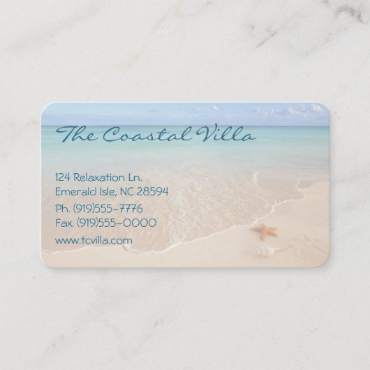 ruhiger Strand Visitenkarte (Vorderseite)