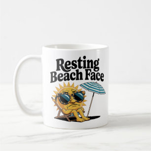 Ruhiger Strandblick Grumpy Sun Vacation Kaffeetasse