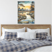 Ruhiger Sunset Lake Leinwanddruck (Insitu (Schlafzimmer))