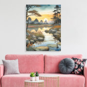 Ruhiger Sunset Lake Leinwanddruck (Insitu (Wohnzimmer))