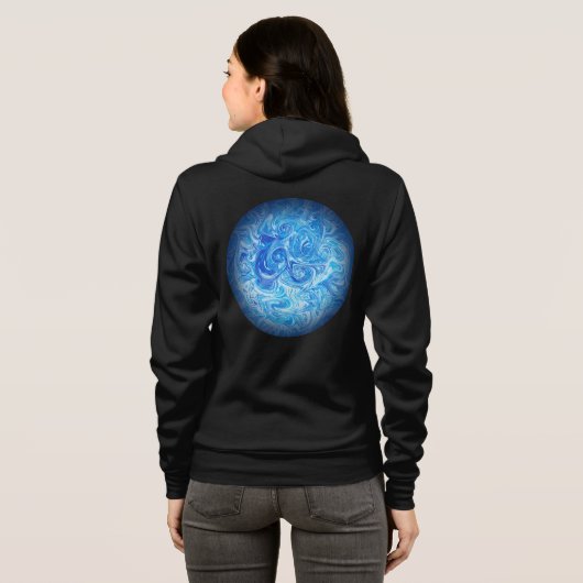 Ruhiger Tide Ästhetik Hoodie (Schwarz voll)
