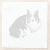 Ruhiger Tisch, ruhiger Corgi Glasuntersetzer (Rückseite)