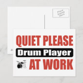 Ruhiger Trommel-Player am Arbeitsplatz Postkarte (Vorne/Hinten)
