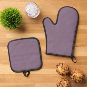 Ruhiger und einfacher violetter texturierter Hinte Ofenhandschuh & Topflappen-Set
