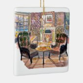 Ruhiger und gemütlicher Weihnachtsabend in New Yor Keramikornament (Rechts)