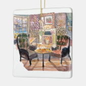 Ruhiger und gemütlicher Weihnachtsabend in New Yor Keramikornament (Links)