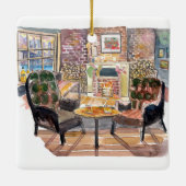 Ruhiger und gemütlicher Weihnachtsabend in New Yor Keramikornament (Rückseite)