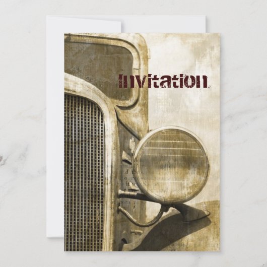 Ruhiger, uralter LKW Einladung (Vorderseite)