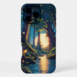 Ruhiger Wald mit alten Bäumen und Monddesign iPhone 16 Pro Max Hülle