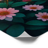 Ruhiger Waldstrom durch blühende Wildblumen Poster (Ecke)