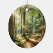 Ruhiger Waldweg - Friedliche Naturkunst Keramik Ornament (Links)