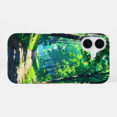 ruhiger Waldweg iPhone 16 Hülle (Rückseite (Horizontal))