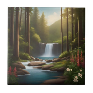 Ruhiger Wasserfall Ein Friedliches Rückzugsgebiet Fliese