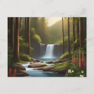 Ruhiger Wasserfall Ein Friedliches Rückzugsgebiet Postkarte