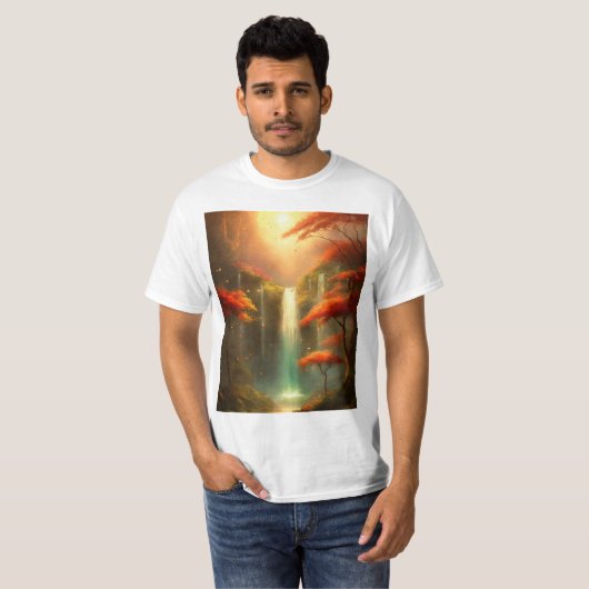 Ruhiger Wasserfall in Friedlicher Höhe T-Shirt (Vorne ganz)