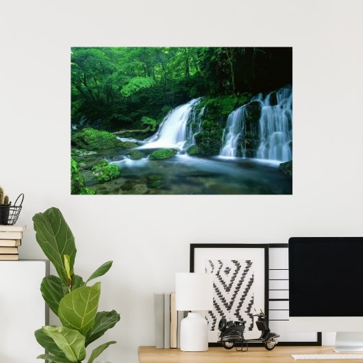 Ruhiger Wasserfall Poster (Heimbüro)