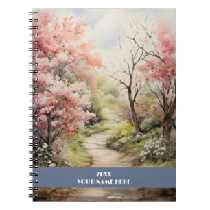 Ruhiger Weg durch den rosa Wald Notizblock