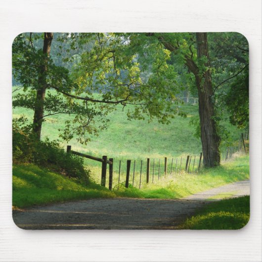 "Ruhiger Weg-" - Land-Weg-Landschaft Mousepad (Vorne)