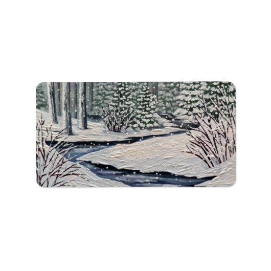 Ruhiger Weihnachtswald Adressaufkleber (Vorne)