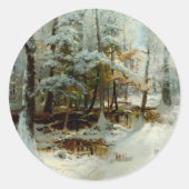 Ruhiger Winternachmittag Runder Aufkleber (Vorderseite)