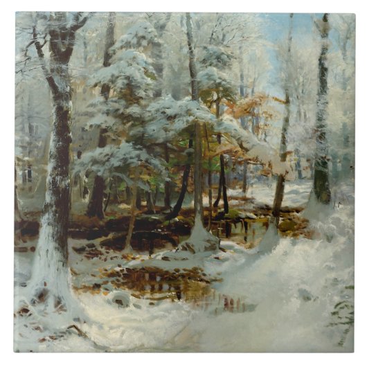 Ruhiger Winternachmittag von William Bliss Baker Fliese (Vorderseite)