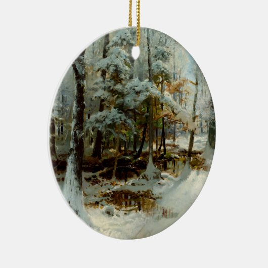 Ruhiger Winternachmittag, Weihnachtsbaum Keramik Ornament (Rechts)