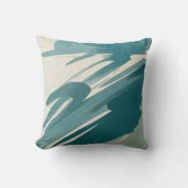 Ruhiges Aquamarines Abstrakt Kissen