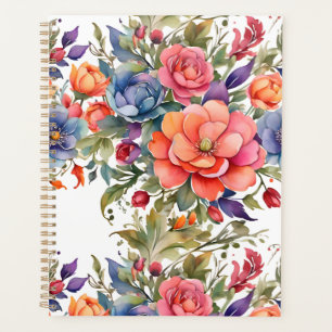 Ruhiges Aquarell-Blumenmuster-Design Planer