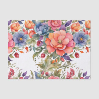 Ruhiges Aquarell-Blumenmuster-Design Seidenpapier