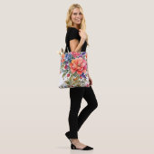 Ruhiges Aquarell-Blumenmuster-Design Tasche (Am Model)