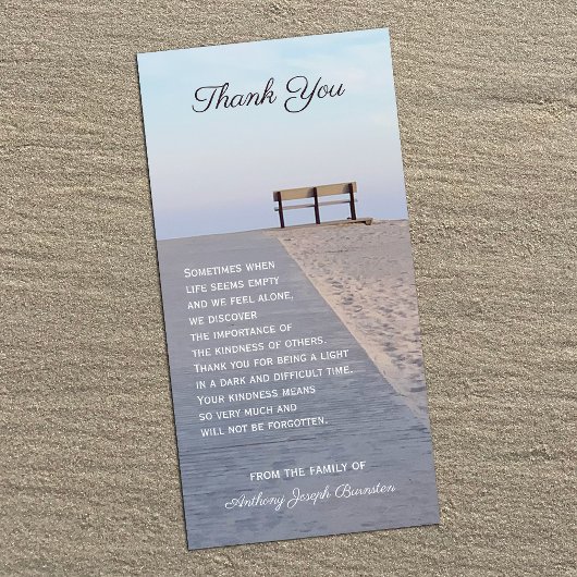 Ruhiges Beach Beileid Vielen Dank, dass Sie 4 x 8  Dankeskarte