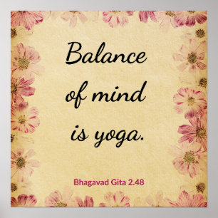 Ruhiges Beige Rosa Gita Balance Yoga Blumenprint Poster