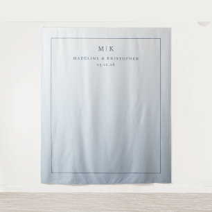 Ruhiges Blau Minimalistischer Farbverlauf Wandteppich