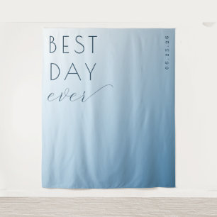 Ruhiges Blau Minimalistisches Feier-Schild Wandteppich