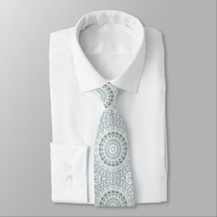 Ruhiges Blau- und Grün-Mandala-Musterdesign Krawatte