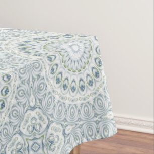 Ruhiges Blau- und Grün-Mandala-Musterdesign Tischdecke