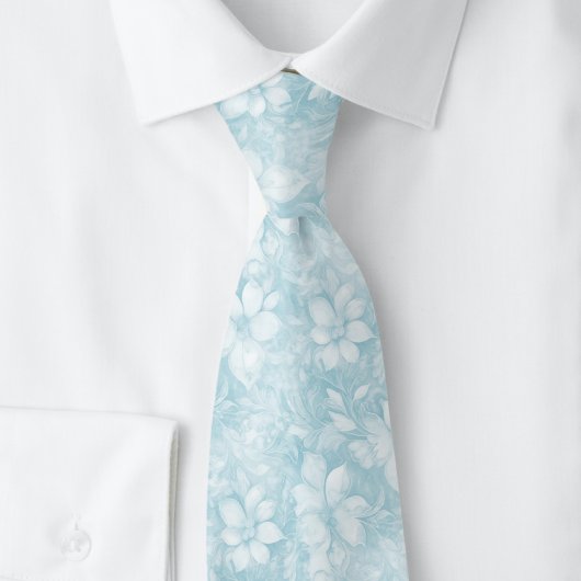 Ruhiges blaues Blumenbatik Krawatte