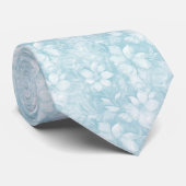 Ruhiges blaues Blumenbatik Krawatte (Gerollt)