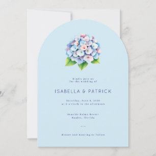 Ruhiges Blaues Wasserfarben-Hortensie Einladung